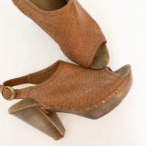 Tan Woven Heels